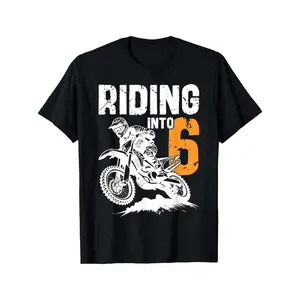 11pc Riding Into 6 Years Old 6th Birthday Boy Dirt Bike Party T-Shirt |   100% Crew Neck Short Sleeve Tee, Casual Summer Back to School Shirt, Perfect Gift for Youngsters, Birthday & Holiday Party Outfit, Gamer Gifts, Casual Youngsters Wear