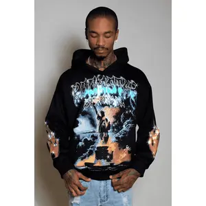 Liberta Black Rhinestone Oversized Hoodie