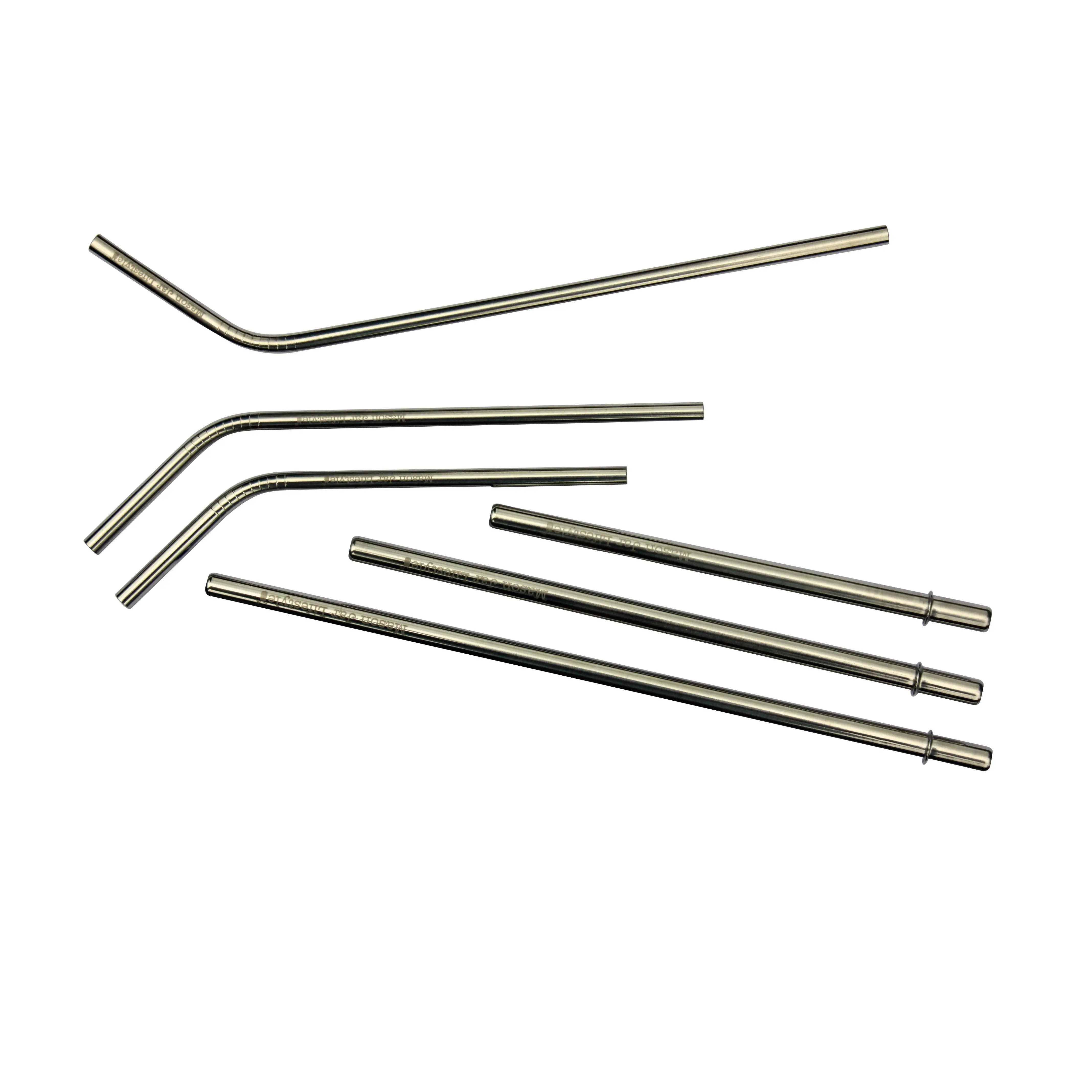 Individual Stainless Steel & Glass Straws for Mason Jars