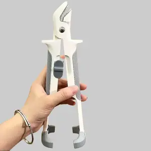 White Hot Plate Gripper Anti-Scald Bowl Clip, Non-Slip Silicone Heat Resistant Dish Lifter Stainless Steel Kitchen Tool for Oven, Microwave, Air Fryer and Steamer