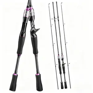 180cm/70.86 inches, black purple carbon rod, medium light feel, comfortable EVA grip with carbon pattern design, outdoor fishing tool, suitable for beginners and experienced people, universal