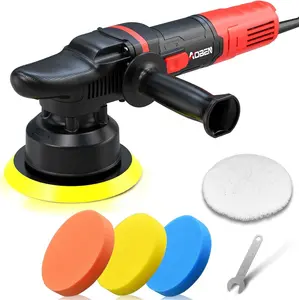 6 Inch Dual Action Car Polisher, Random Orbital Buffer with 6 Variable Speeds 1000 to 4500 RPM, Detachable Handle and 4 Buffing Pads for Car Detailing, Polishing and Waxing
