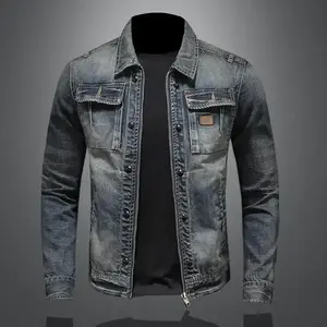 Men's Retro Classic Denim Jacket Autumn Street Trend Handsome Riding Windproof Men's Clothing High Street Casual Lapel JacketGift