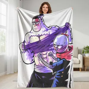 Muscle Man Custom Pattern Flannel Blanket Muscle Cartoon Graphic Print Soft Warm Cozy Plush Throw Perfect for Living Room Bedroom Dorm Sofa Couch Camping Travel Gift for Friends Holiday Decor