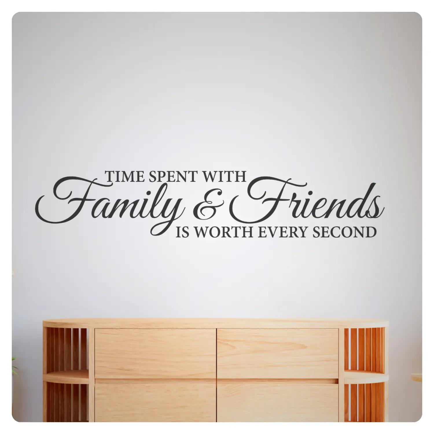 Time Spent with Family - Inspirational Love Wall Decal Sticker Quote Art Decor Positive Saying for Home Living Room Dining Area Hallway Photo Gallery, Removable