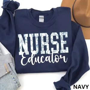 Nurse Educator Crewneck Floral Wildflowers Nurse Educator Graphic T-shirt Nursing Student Educator Shirt Gifts For Nurse Educators