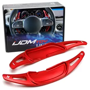 iJDMTOY Sports Red Aluminum Larger Paddle Shifter Extensions For 2015-up Mercedes Benz A45 C63 E53 E63 S63 CLA45 GLA45 GLB35 GLC43 GLC63 GLE63 G63 AMG ONLY
