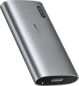 128GB SSD External Hard Drive, Portable SSD Up to 550MB/s Fast Solid State Drives, External Drive USB 3.2 Gen2 for  15/Pro, Windows, , Android with LED Light, Trim,  Supported