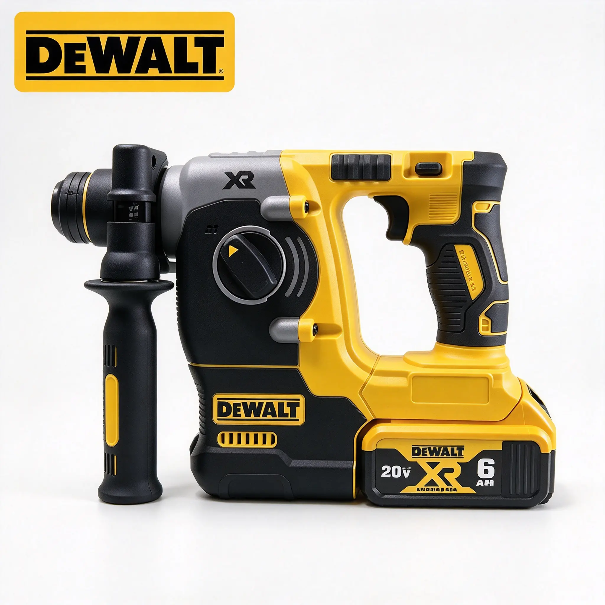 DEWALT  273 21V Max XR Brushless SDS Plus L-Shape Rotary Hammer - 0-1150 RPM, 0-5000 BPM, 2J Impact Energy, 22mm Max Drilling, 3 Modes, for Concrete, Brick Masonry Drilling & Anchoring Construction Tasks