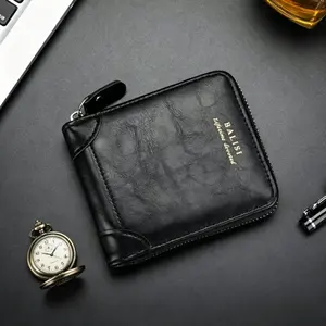 Stylish Men's PU Leather Wallet, Retro Zipper Short Wallet with Card Holder & Coin Storage, Ideal for Everyday Use