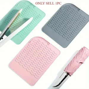 Heat-resistant Curling Iron Pad, Portable Lightweight Silicone Straightener Pad, Storage Electric Curling Iron Protective Pad, Hair Styling Accessories, Women, Comfort, Protection