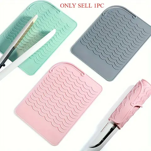 Heat-Resistant Curling Iron Pad, Portable Lightweight Silicone Straightener Protective Pad, Storage-Friendly Hair Styling Accessory for Women, Comfortable Heat Protection