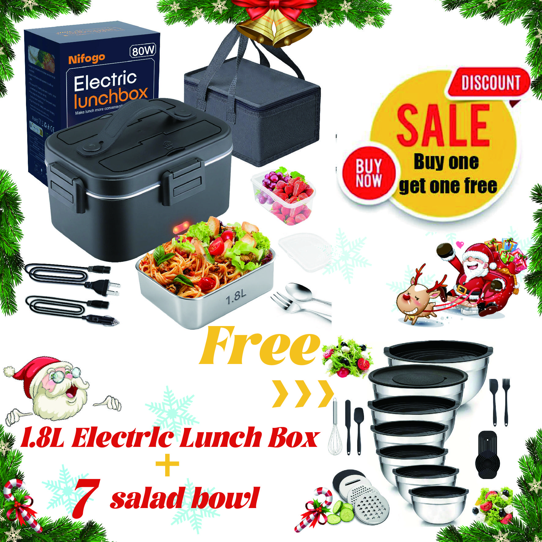 1.8L/Black/YYD+7P/Salad Bowl