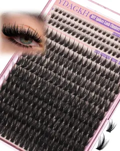 Spikes Lash Clusters Wispy Lash Extension 80D Spiky Individuals Lashes Volume Cluster Eyelash Extensions 6-21mm D Curly DIY Fluff Eyelash Clusters with Bottom Lashes 300Pcs