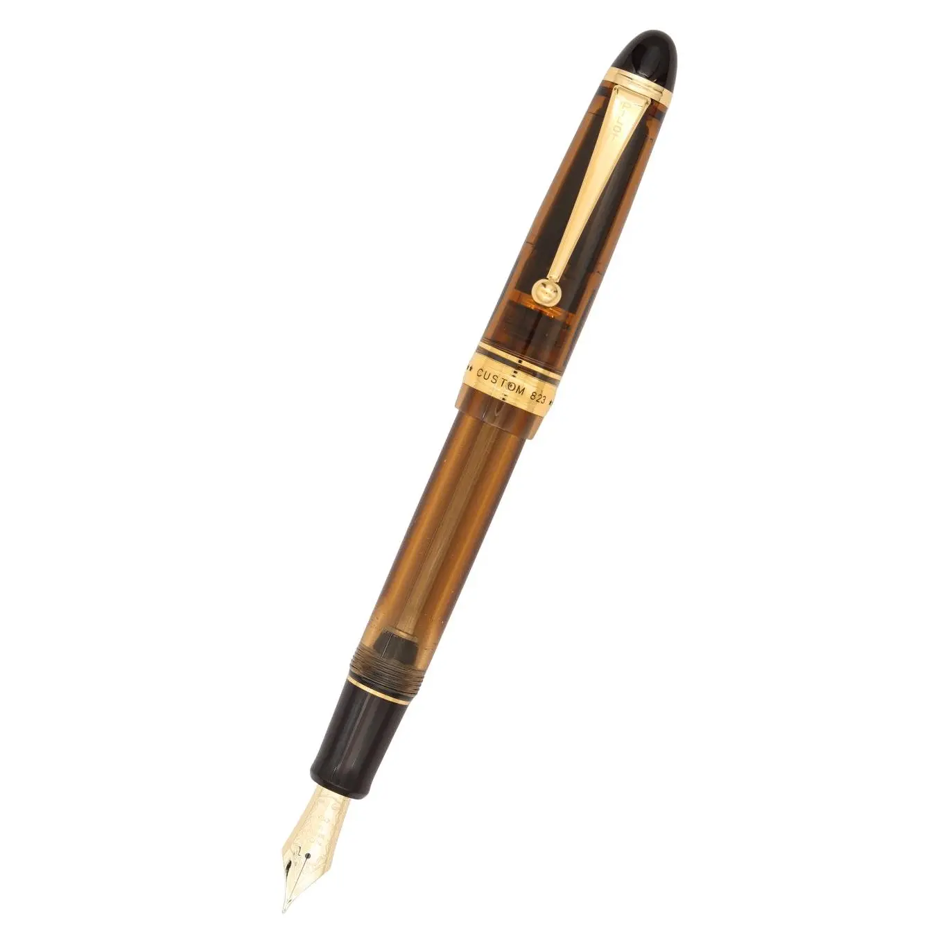 Pilot Custom 823 Fine Fountain Pen - Translucent Body, Translucent Cap, Vacuum Fill, Gold Accents, 29g, 16.4cm (6.5"), Compatible with 70ml Bottle of Pilot Blue Ink, Premium Office Writing Tool for Professionals