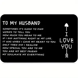Husband Birthday Gift, To My Husband Greeting Card with Wallet Card Slot, Durable Card, Sweet Note for Him, Gift for Husband, Anniversary Gift, Wedding Gift