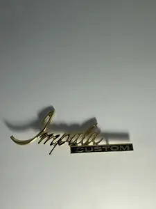 1971-1976 Impala Custom Script Emblem Coupe Rear Sail Panel Badge 24K Plated