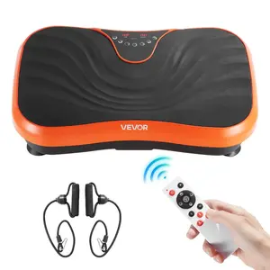VEVOR Vibration Plate Exercise Machine, Whole Body Shaker with Magnetic Acupoints for Lymphatic Drainage and Weight Loss, Home Workout Gym Fitness Equipment with 2 Resistance Bands for Women Men, PinkVEVOR Super Brand Day