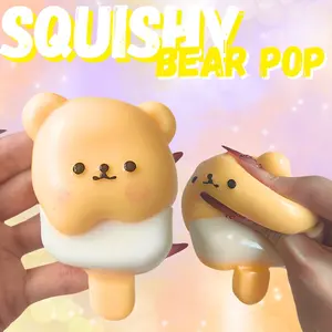 Bear Ice Pop Squeeze Toy (TABA Fidget Sensory) - Cute Collectible Doll Suitable for s &, Portable Toy, Birthday/Christmas/Valentine' Gift, Desk Decor (Available in)
