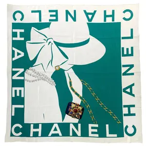 Pre-owned Chanel Mademoiselle green Silk Scarf 12152347574/913243