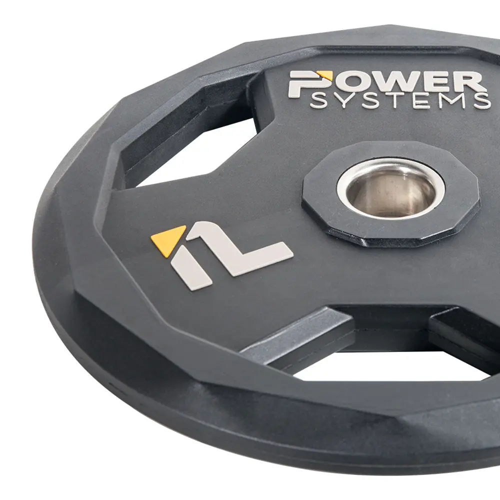 Power Systems Urethane Weight Plate, Olympic Weight Plate with Durable Beveled Edges