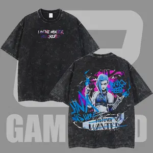 Jinx Arcane Show League Of Legends Washed Game T-shirt Game Soft Cotton, FPS, Game Lover Unisex Shirt Gift for Him Gift For Her Vintage Y2K Hoodie Sweatshirt