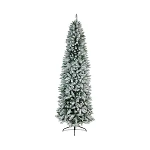 Nearly Natural 9' Slim Flocked Montreal Fir Artificial Tree