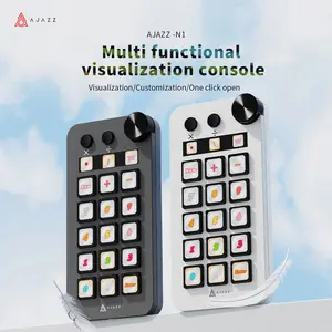 AJAZZ N1 Desktop Console Desktop Helper Live Assistant Programmable Rotation Shortcut Key Multi Audio Control One click Operation Customizable Button Integrated Live Console Anchor Essential Suitable for Live Games and Office