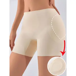 Seamless Padded Shapewear Panties For Women, Butt & Hip Enhancement, Firm Tummy Control, Thin Silky Ice Fiber With Teardrop Foam Pad