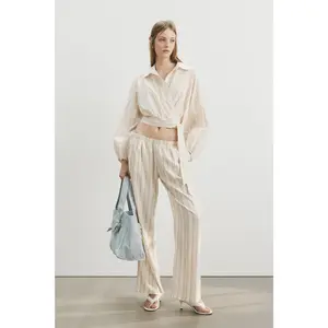 H&M Wide linen-blend trousers