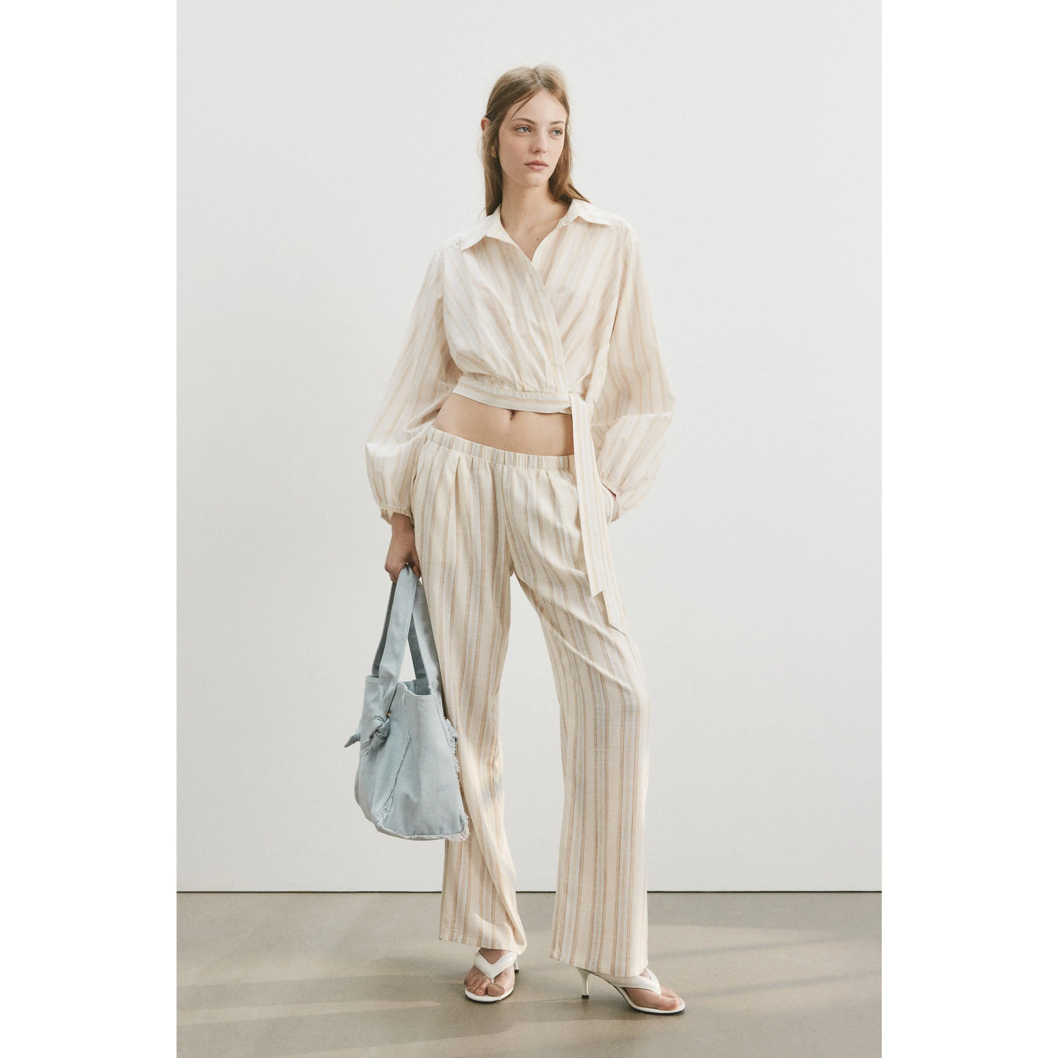 H&M Wide linen-blend trousers