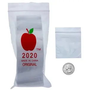 200pc's 2020 zipping bags, 2" x 2" inch bag, bulk baggies