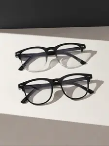 Men's Summer Acrylic Casual Rectangular Glasses, Anti-Blue Light, Daily Wear, Reading, Commuting, Computer Use