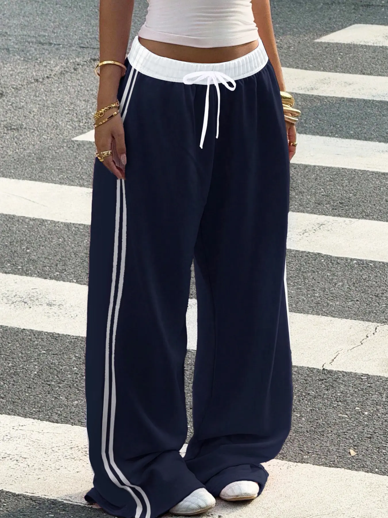Women's Streetwear Hip Hop Rap Dance Motorcycle School Youth Casual Fashion Trendy Sportswear Long Pants Drawstring Waist Natural Waist