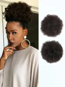 KAIRIYA Kinky Curly Afro Puff Ponytail for Black Women - Premium Short Synthetic Hair with Drawstring Ponytail Extensions, Perfect for Holiday Parties & Daily Wear