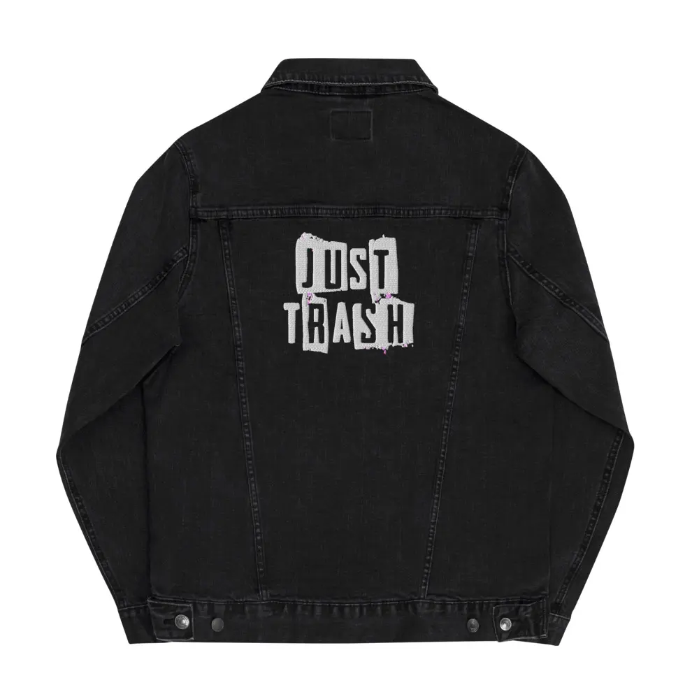 Unisex Denim Jacket | Embroidered | Just Trash | Grunge | Y2K