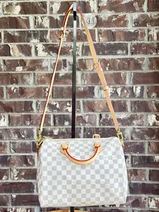 Pre-owned Louis Vuitton Canvas Shoulder Bags Speedy Bandouliere Bag Damier Azur 30	73827