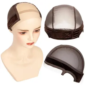 Lace Wig Caps for Women, Wig Caps with Grip Band, Glueless Wig Grip Cap, 4x5 Transparent Lace, Non-Slip Adjustable Elastic Headband