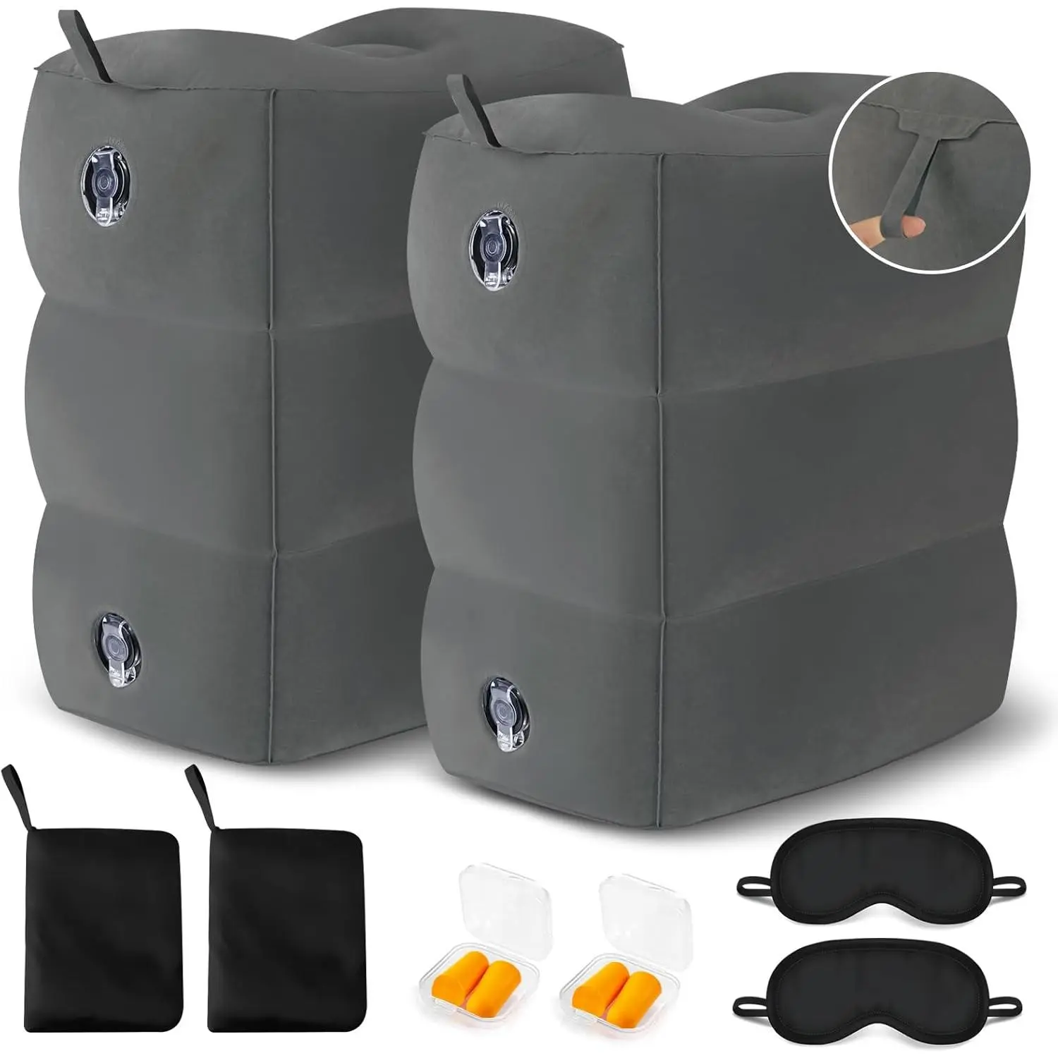 Inflatable Airplane Foot Rest Pillow - Travel Foot Rest for Long Flights, Car Seat Foot Rest for Kids Airplane Seat Extender Bed for Toddler, Blow up Plane