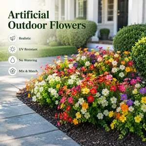 12pcs/Set Outdoor Artificial Mixed Flowers, UV Resistant Fake Pansy Bouquet, No Fade Faux Flowers for Garden Porch Patio Yard & Window Box Decor