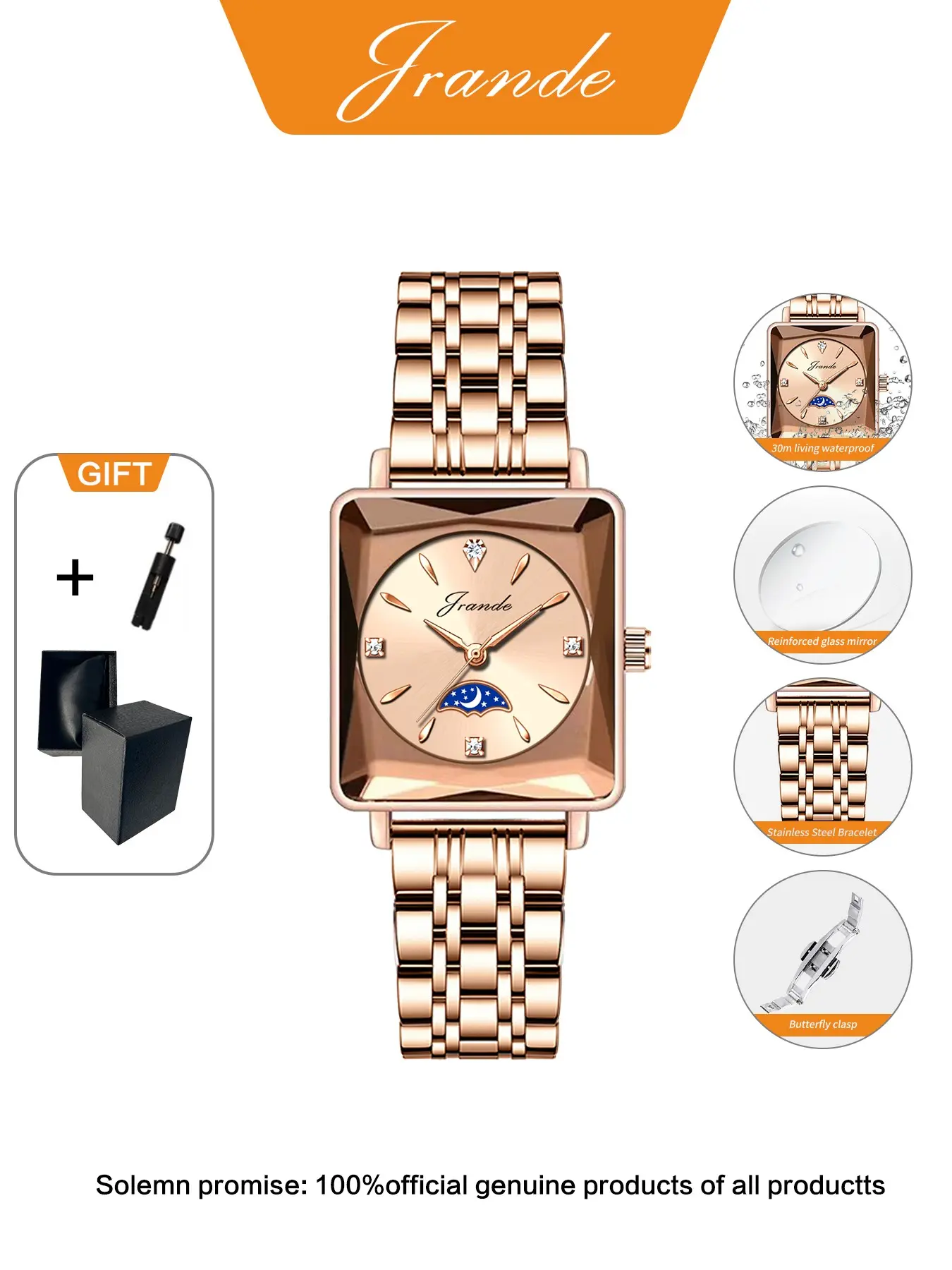 Fashionable women's watches, waterproof and luminous, elegant women's watches, gentle and exquisite women's quartz watches, niche design watches