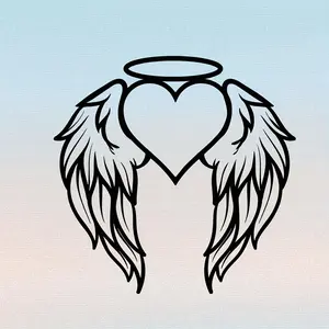 Angel Wing & Heart Shaped Design Hanging Decor, Metal Hanging Ornament, Wall Decor for Home Living Room Bedroom, Hangable, Minimalist Modern Decor