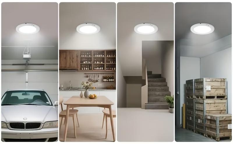 EISSLOLY Rechargeable LED Motion Sensor Ceiling Light, 3 Color Temperatures Dimmable, Wireless Magnetic Closet Light, Battery Operated Flush Mount Ceiling Lamp for Hallway, Stair, Garage, Bedroom, Closet, Emergency Light