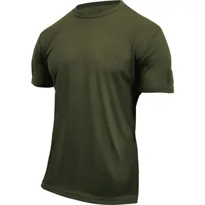 Olive Drab - Tactical Patch Loop US Flag T-Shirt, Athletic Fit, Moisture Wicking, Poly