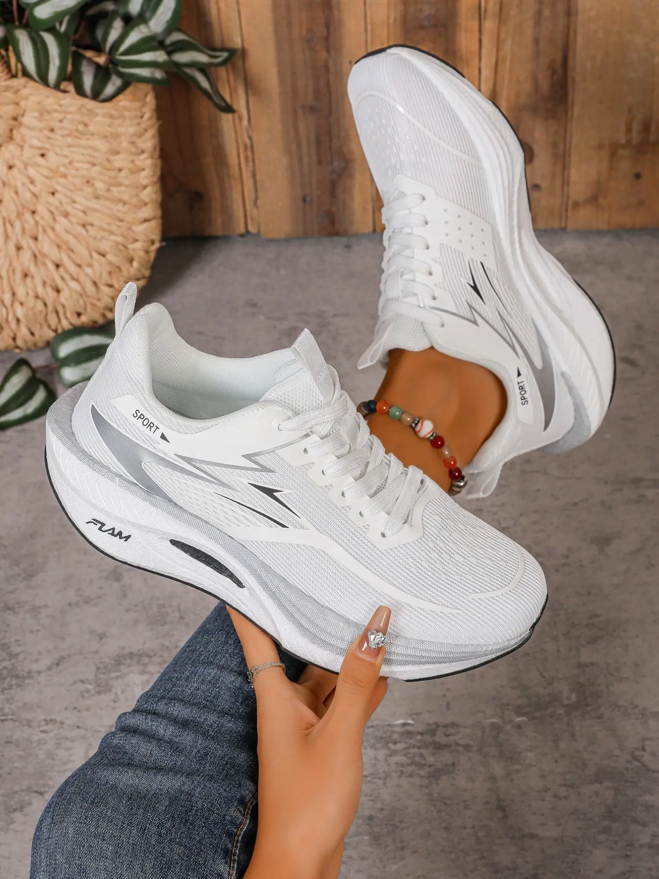 Women's Casual Running Shoes, Sporty Running Shoes, Striped Textile Upper, Eva Sole, Lightweight Shock Absorption, All-Season Athletic Footwear, Running Sneakers, Running Sports Shoes, Running Trainers
