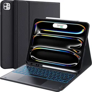 CHESONA for iPad Pro 13 Inch Case 2024 with Keyboard (M4) 2024, Magnetic Detachable Keyboard with Backlit, 2 Wireless Channels, Touchpad & Pencil Holder, Precise Cutouts Case for iPad Pro 13''