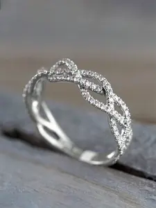 1 PC Elegant Cubic Zirconia Ring For Women For Wedding Engagement Band Jewelry Valentine's Day Gift