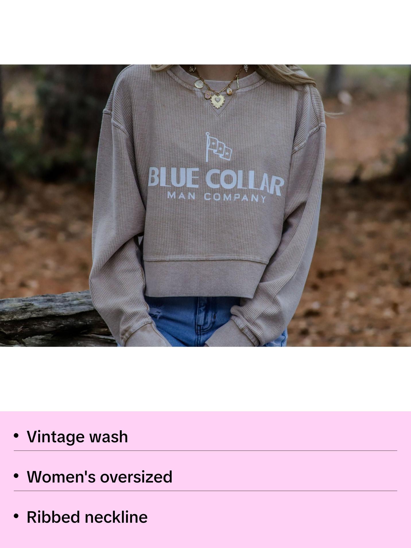 Blue Collar Man Corded Boxy Pullover