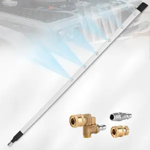 39'' Radiator Cleaning Wand,6-Hole 25° Fan-Shaped Nozzle Car Truck Power Radiator Flush Cleaner Tool Pressure Washer Wand Fit for Car Radiator Flushing Max 4500PSI Pressure Washer