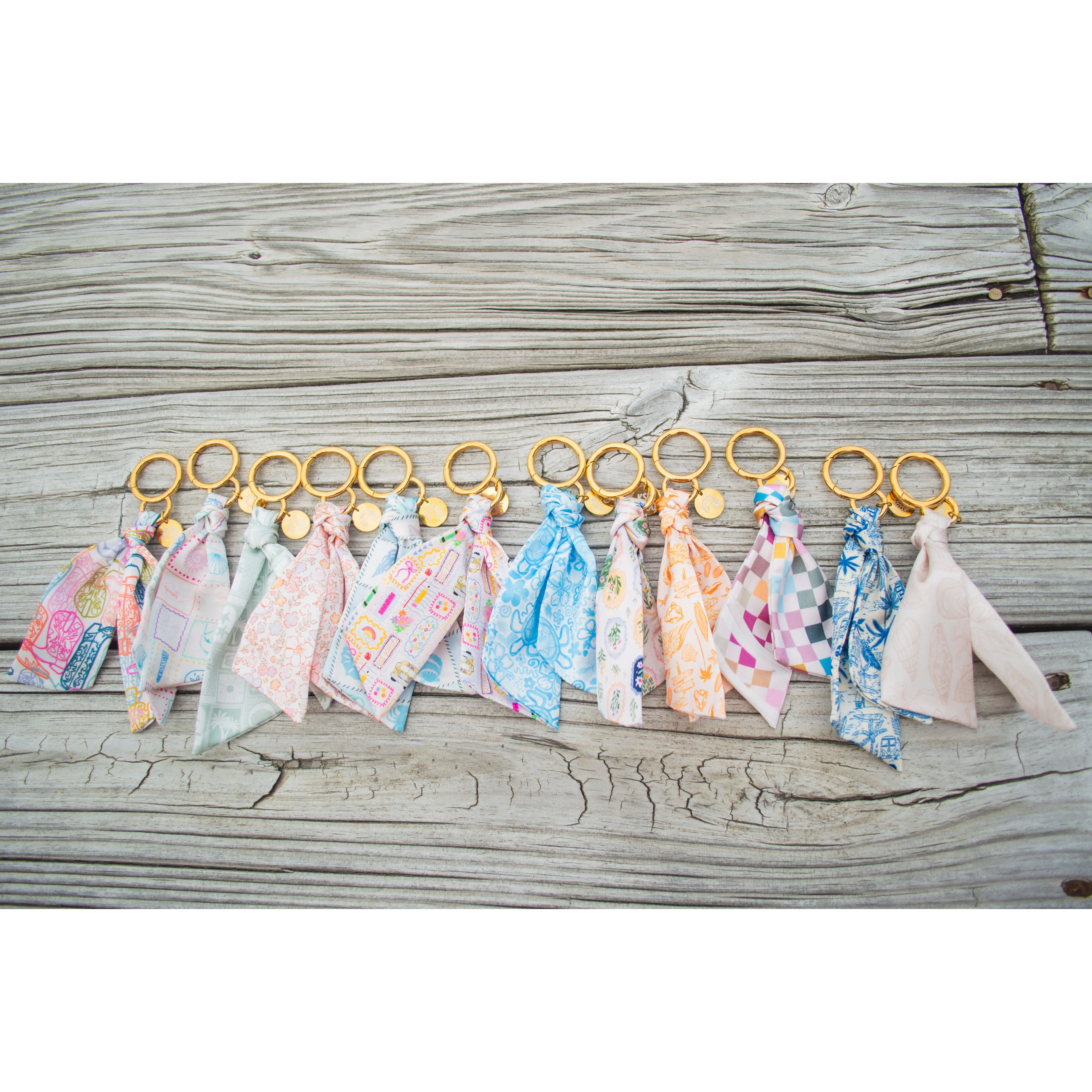 Deep Checker Satin Keychain